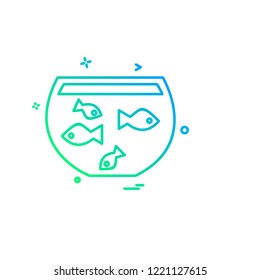 Fish bowl icon design vector 