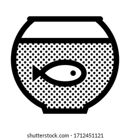 Fish Bowl. Icon Filled with Dots.