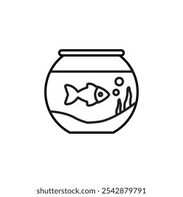 Fish bowl icon. filled and line stroke icons