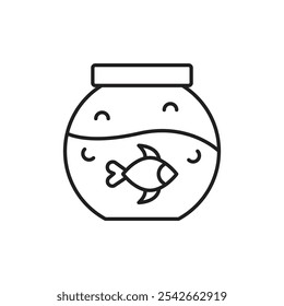 Fish bowl icon isolated on white background