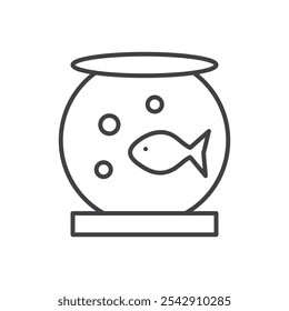 Fish bowl icon. isolated simple vector icon on white background. EPS10