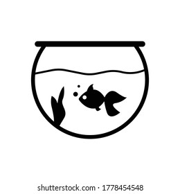 fish bowl icon isolated vector