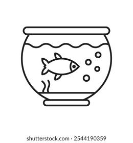 Fish bowl icon. isolated vector icon.