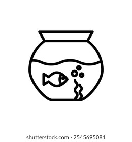 Fish bowl icon logo sign set vector outline