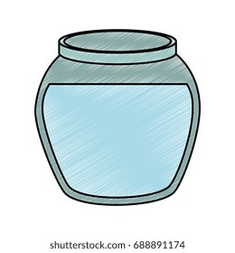 fish bowl icon scribble