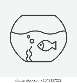 Conjunto de ícones de bacia de peixe. ilustração vetorial.