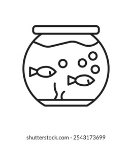 Fish bowl icon. simple vecor icon.