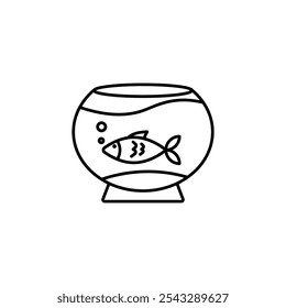 Fish bowl icon symbol collection on white background.