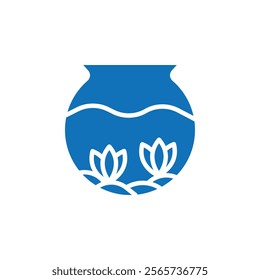 Fish bowl icon Thin line illustration set