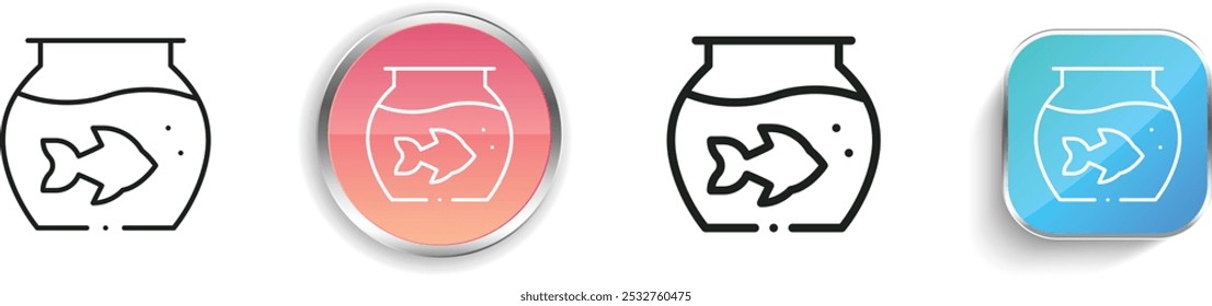 fish bowl icon. Thin Linear, Regular and Button Style Design Isolated On White Background