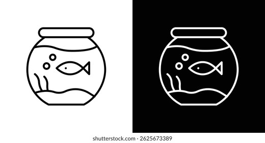 Coleção de vetores de ícone de bacia de peixe. ilustração de sinal de vetor