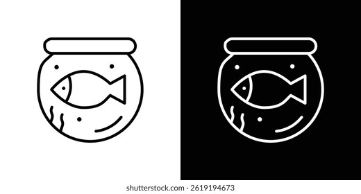 Fish bowl icon. vector illustration, pictogram isolated. editable