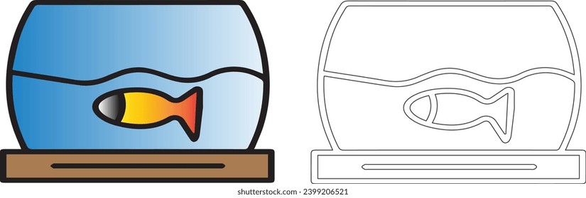 Vector de ícono de tazón de pescado aislado en fondo blanco para tu diseño de aplicación web y móvil,