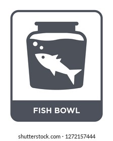 fish bowl icon vector on white background, fish bowl trendy filled icons from Furniture and household collection, fish bowl simple element illustration