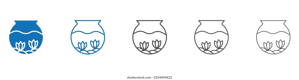 Fish bowl icon vector set collection for web