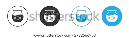 Fish bowl icons Set in Flat Vector Style