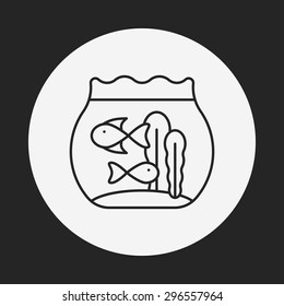 fish bowl line icon