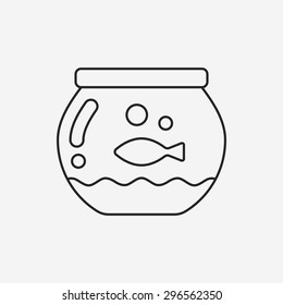 fish bowl line icon