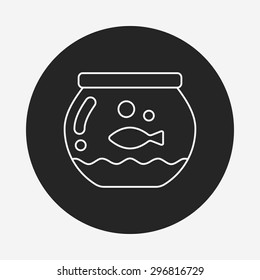 fish bowl line icon