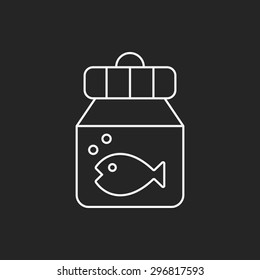 fish bowl line icon