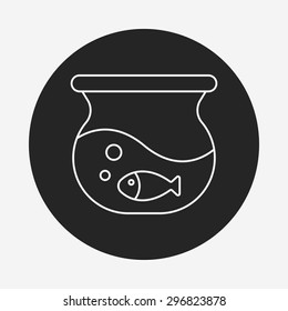 fish bowl line icon