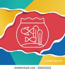 fish bowl line icon