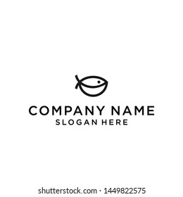 fish bowl logo design vector illustration template