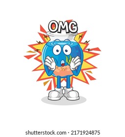 fish bowl Oh my God vector. cartoon character