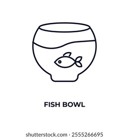 fish bowl  outline icon. Linear vector from furniture concept. Thin line fish bowl  icon isolated on white background