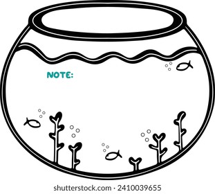 Fish bowl post-it-note (note)stick note memo