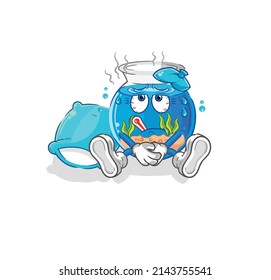 fish bowl sick vector. cartoon character