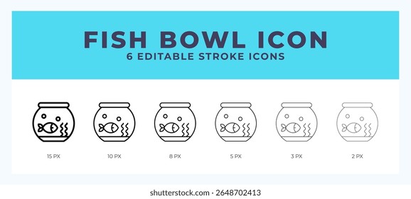 Fish bowl stroke icon for web. Mobile apps and ui.