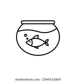 Fish Bowl thin line vector icon.