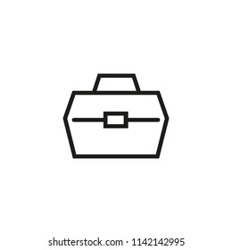 Fish box line icon. Cooler, container, package. Fishing concept. Vector illustration can be used for topics like 