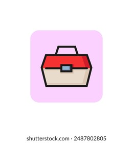 Fish box line icon. Cooler, container, package. Fishing concept. Vector illustration can be used for topics like