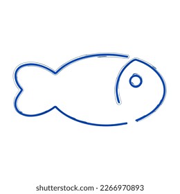 fish brush isolated on white background, vector illustration.