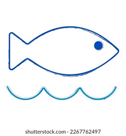 pincel de pescado aislado en fondo blanco, ilustración vectorial.