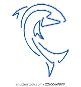Fischbürste auf weißem Hintergrund, Vektorgrafik.