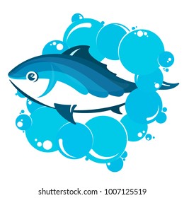 Fish in bubbles of water for fishing