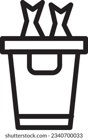 Fish Bucket Food Outline Icon