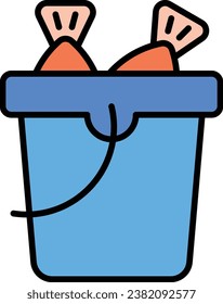 Fish Bucket vector icon. Can be used for printing, mobile and web applications.
