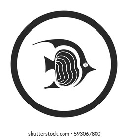 Fish butterfly symbol simple silhouette icon on background