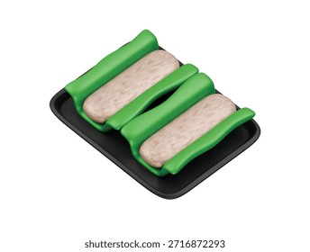 fish cake icon 3d illustration render