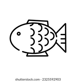 Fish Cake Icon, concept illustration, vector sign, linear symbol.
