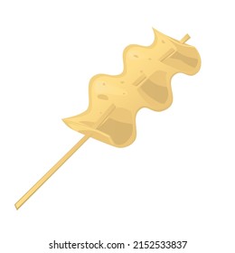 Fish cake. Odeng the street food isolated on white background. Vector illustration of Korean food