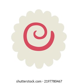 Fish Cake with Swirl emoji vector