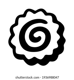Fish cake with swirl icon isolated vector illustration. High quality black style vector icon