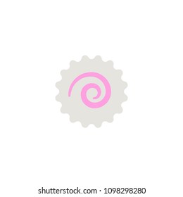 Fish cake with swirl vector flat icon