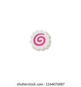 Fish Cake with Swirl Vector Flat Icon