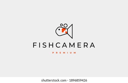 fish Camera Logo Design Vector Illustration